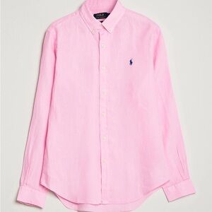 Polo by Ralph Lauren Men's Linen Pink Button-Down Shirt - 4XB Barely Worn